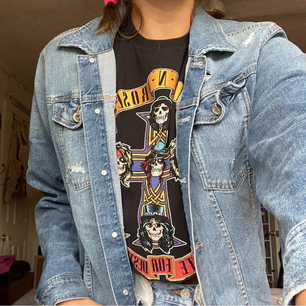 Distressed Patchwork Denim Jacket - image 8